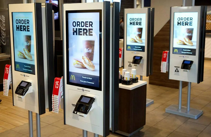 Photo of Self-Service kiosks at a McDonald&rsquo;s